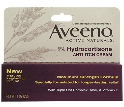 Aveeno 1% De Hidrocortisona Anti, Crema Itch, Fuerza Máxima,