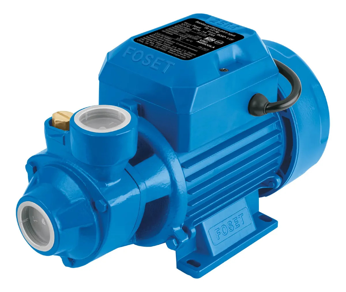 Bomba periférica FOSET, 1/2 HP, Altura máxima 25m, Uso agrícola, BOAP-1/2F
