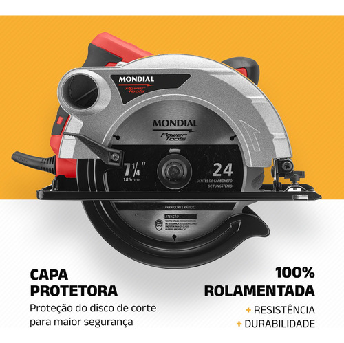 Serra Circular Mondial Vermelho 1500w Fsc-04