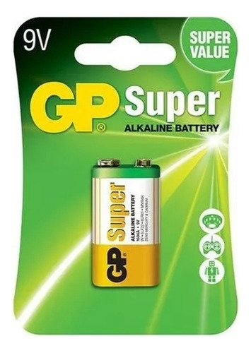 Pila Batería 9v Gp Super Alcalina Mn1604 6lp3146 Rectangular