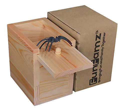 The Original Spider Prank Box - Divertida Caja De Mader...