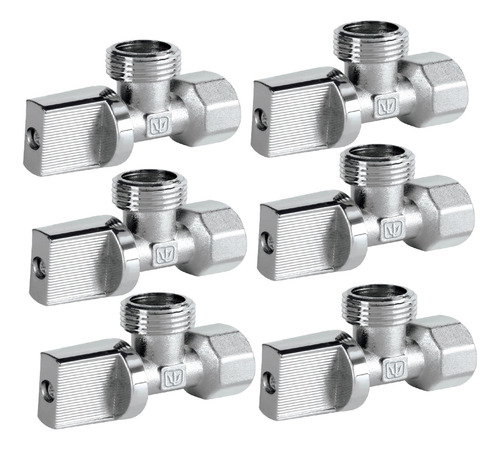 Paq. 6 Llave Angular 1/2 X 1/2 1/4 Vuelta Foset 49110