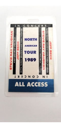 Stevie Ray Vaughan & Jeff Beck Usa Tour 1989 Pass All Access (Usado)
