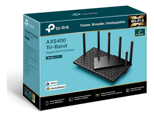 Tp-link Archer Ax75 Ax5400 Tri-band Wi-fi 6 Router