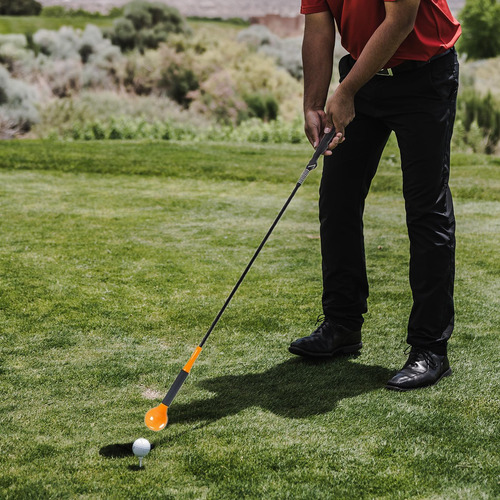 Treinador De Balanço De Golfe Vara Punho Canelado Laranja