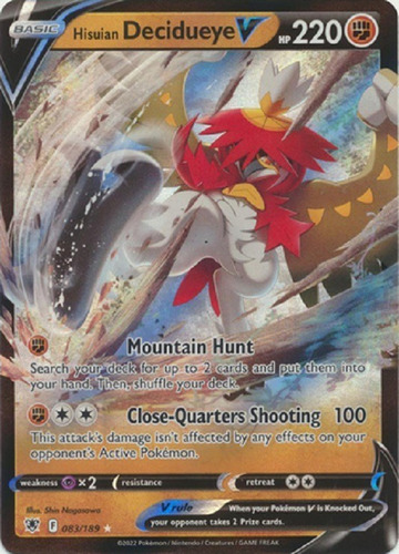 Hisuian Decidueye V 083/189 Ultra Raro Pokemon Tcg