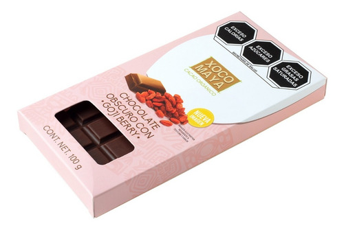 Imagen 2 de 8 de Barra De Chocolate Oscuro Con Bayas De Goji Xoco Maya