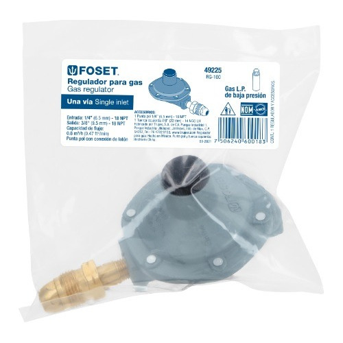 Regulador De Gas De 1 Vía Foset ¡incluye Envío!