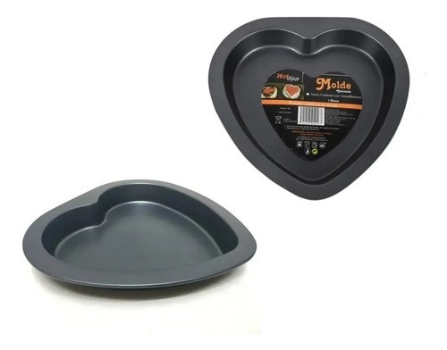 2 Molde Para Pastel Gelatina Forma De Corazon Antiadherente Color Negro