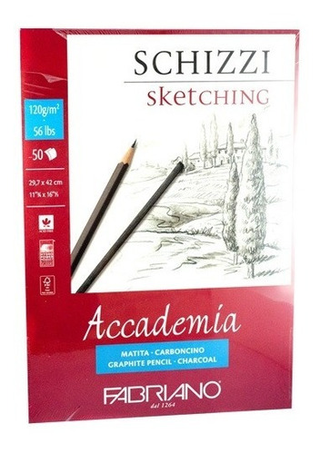 Imagen 1 de 1 de Block Fabriano Accademia Sketching 120gm 29.7x42cm 30 Hojas