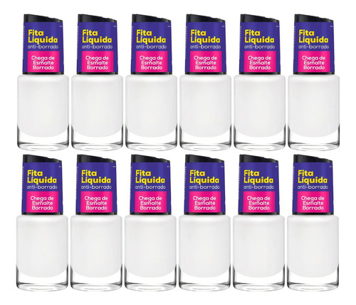 Esmalte De Uñas Tratamento Cora Fita Líquida Anti-borrado De 12 Unidades Color Branco