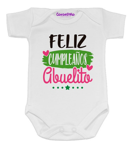 Pañalero Feliz Cumpleaños Abuelito Body Niña O Niño