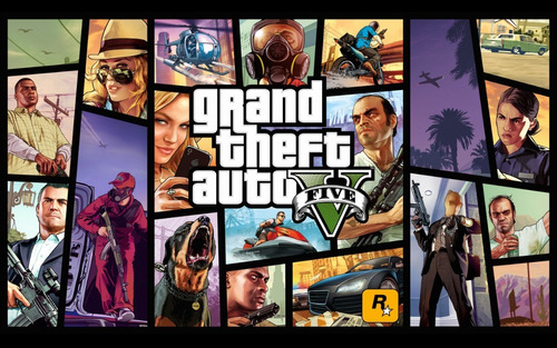 Adesivo Decorativo De Parede Jogo Gta 5 Grand Theft Auto Cor Preto