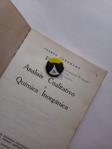 Analisis Cualitativo Y Quimica Inorganica Nordmann 112c7 (Usado)