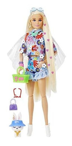 Muñeca Barbie Extra N.° 12 En Moda Floral De 2 Piezas Y Ac