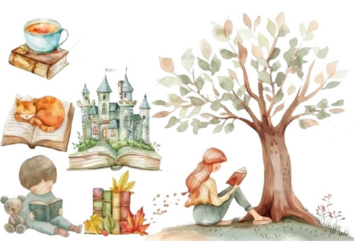 Imágenes Digitales Libros En Acuarela 96373648