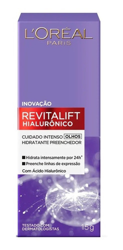 Creme Revitalift Hialurônico Para Olhos Loréal Paris 15g