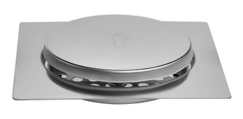 Ralo Click Inteligente Em Inox 10x10 Cm + Porta Grelha