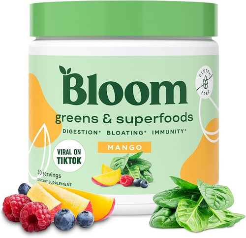 Bloom Greens & Superfood Plantas Probióticos Enzimas 168gr