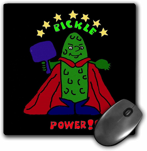 3drose Funny Pickleball Super Hero Cartoon Pickle Mouse Pad 