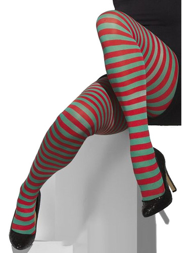 Bh Calcetines Navideños A Rayas Hasta El Muslo Y Medias