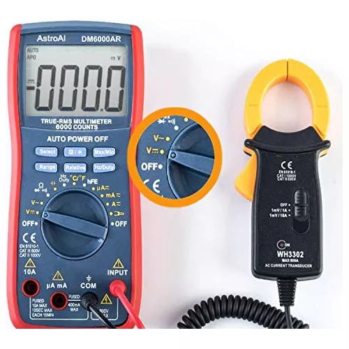Multímetro digital inteligente, medidor de corriente de voltaje CA y CC,  6000 unidades, rango automático para voltios, amperios, ohmios,  continuidad