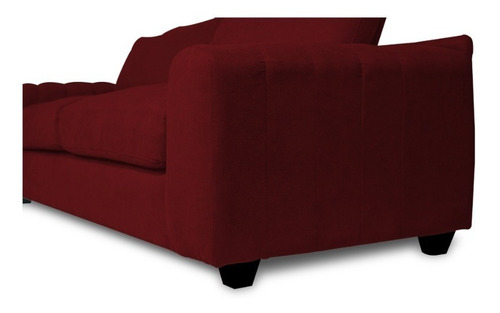 Sofá Briana 3 Cuerpos Chenille Tipo Lino Rojo