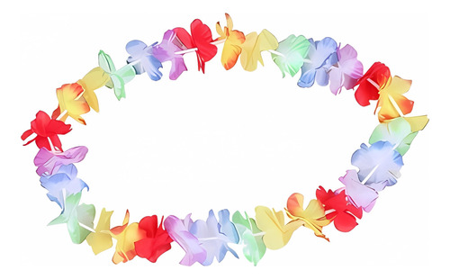 Collar Hawaiano Multicolor Flores Cotillón Fiestas X20