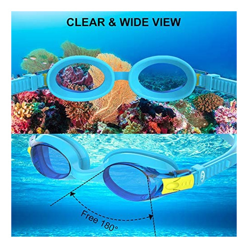 Lentes De Natación Unisex Findway Azul Y Verde X2u