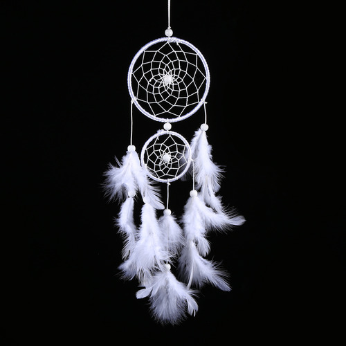 White Dreamcatcher Wind Chimes Estilo Indiano Beads Feather