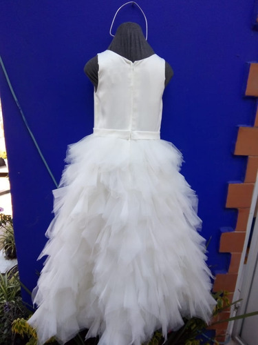 Vestido Niña D Primera Comunión Fiesta Tul Corte Princesa