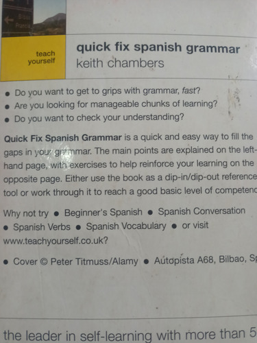 Quick Fix Spanish Grammar Teach Yourself (Usado)