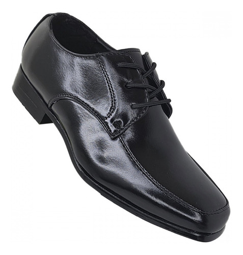 Zapato Formal De Vestir Con Cordon Niño 3220 Negro Brillante