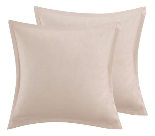 Set Edredón 12 Piezas Matrimonial/queen Doble Vista Suave Color Beige Diseño De La Tela Lisa