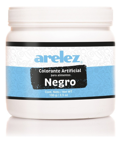 Colorante Comestible En Polvo Negro 100 G Arelez