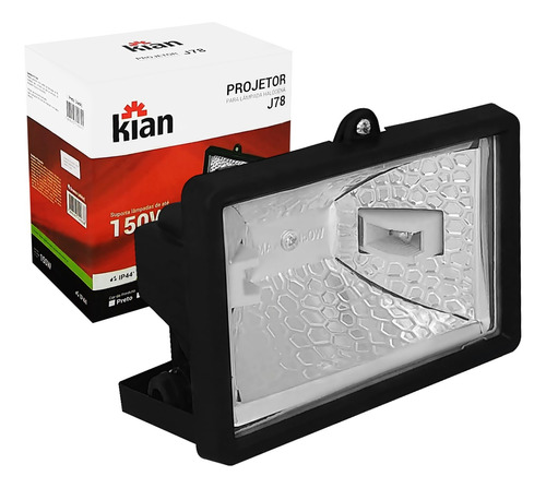 2 Pç Refletor Preto Sensor 100w A 150w Grátis 4 Lâmpadas