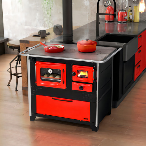 Fogão A Lenha Prime Box Vermelho L/ Esquerdo Hfs2blev Hidro