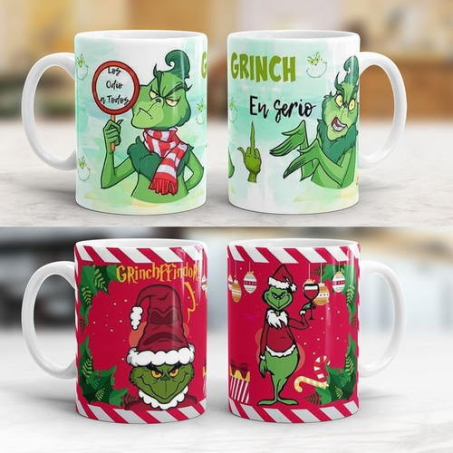 Imagen 3 de 4 de Tazas De Navidad El Grinch Personalizadas ,sublimadas