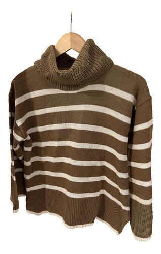 Sweater Mujer Marron Rayado  | Estilo Zara / Portsaid