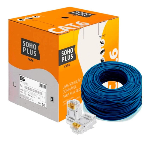 Cabo De Rede Furukawa Cat6 305m Sohoplus Azul - 62154