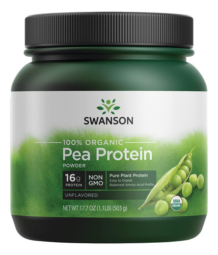 Swanson Polvo De Proteína De Guisante Orgánico 100% Certific