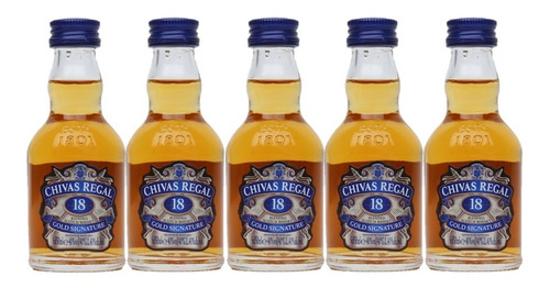 Whisky Chivas Regal 18 Años Miniatura 50ml X5 Uds. (vidrio)