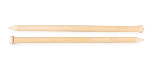 Imagen 4 de 4 de Par 2 Agujas Tejer De Madera Tricot N° 11mm X Par
