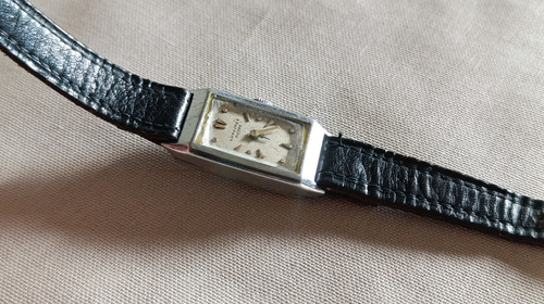 Reloj Longines Suisse - Ladies - 1930s - Rectangular Negro Plateado Plateado (Usado)