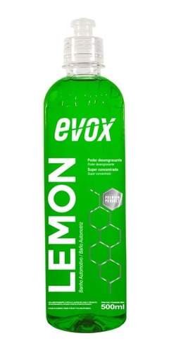 Shampoo Lemon 500ml - Banho Auto Desengraxante Evox