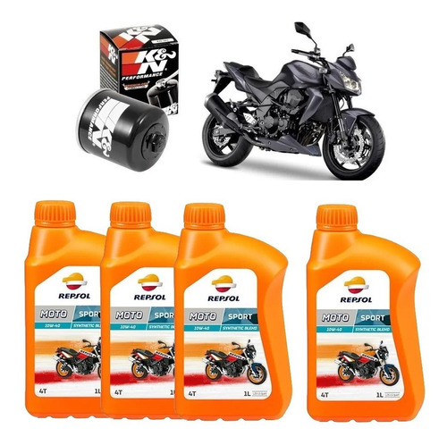 Repsol 10w40 Kit Troca  Z750 Z800 Z1000 Kn303 K&n Bxx