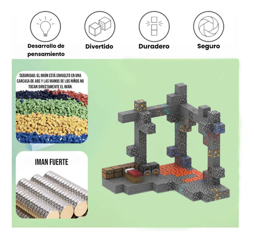 Crafties 128pz Bloques De Magnéticos Juegos Set Patrón-mine