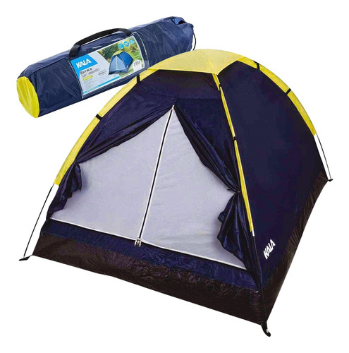 Barraca Acampamento Tenda Camping Até 3 Pessoas Impermeável Cor Azul