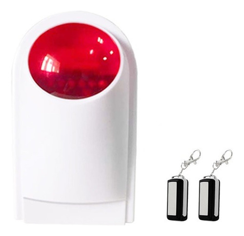 Alarma Sirena Inalámbrica Para Exteriores Con Luz 120db Color Blanco