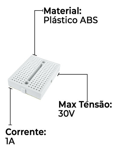 5x Mini Protoboard 170 Pontos Breadboard Para Arduino